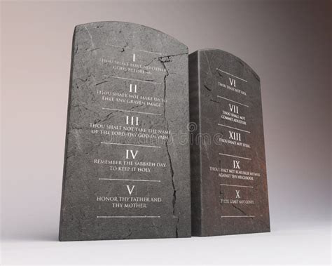 Ten Commandments Stone Tablets Stock Illustration - Illustration of concept, cracked: 261146973