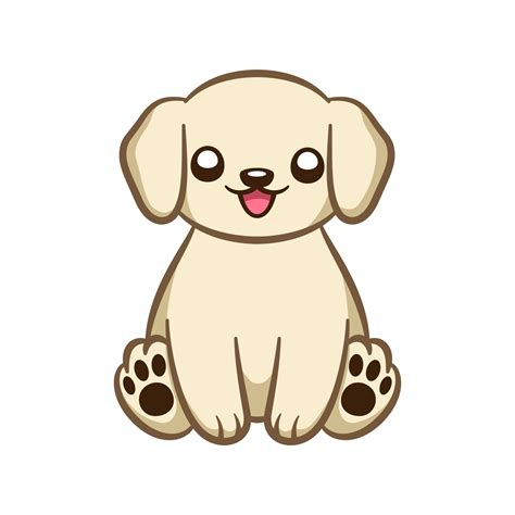 Cute happy puppy sitting down cartoon illustration clipart 16137602 ...