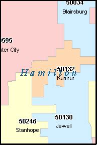 HAMILTON County, Iowa Digital ZIP Code Map