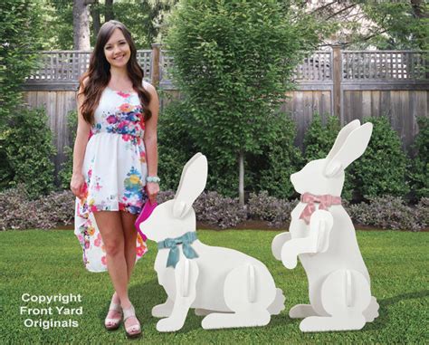 2 Large Yard Rabbits Easter Display – Front Yard Originals