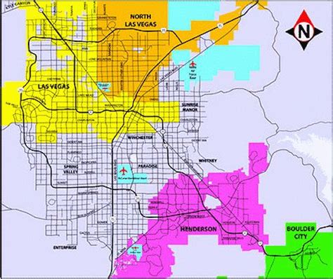 Las Vegas, NLV, Henderson | Las vegas map, Las vegas, Vegas maps