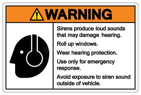 Warning Sirens Protection Loud Sounds Protection Symbol Sign, Vector Illustration, Isolated on ...