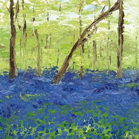 Bluebell Woods Painting - Original Palette Knife Art - Amy Webb Art