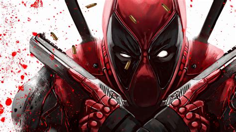 Deadpool Holding Two Guns Live Wallpaper