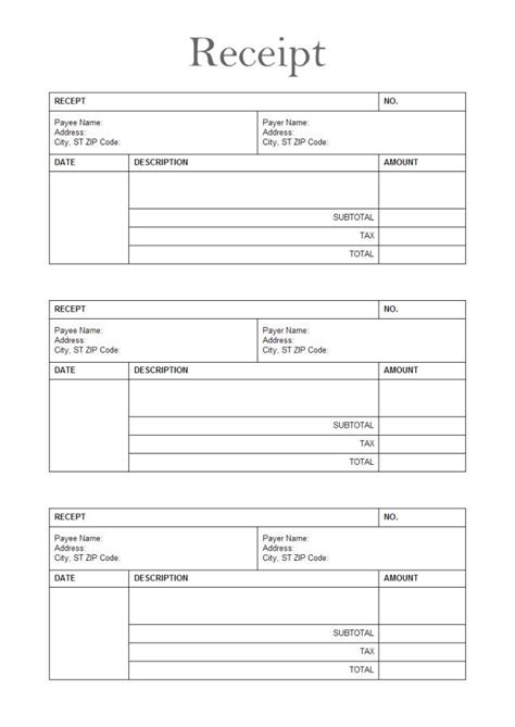 30 Free Printable Receipt Templates | Simple Template Design | Templates printable free, Free ...