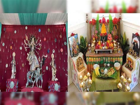 Navratri Mandir Decoration Ideas At Home temple decoration in durgapuja ...