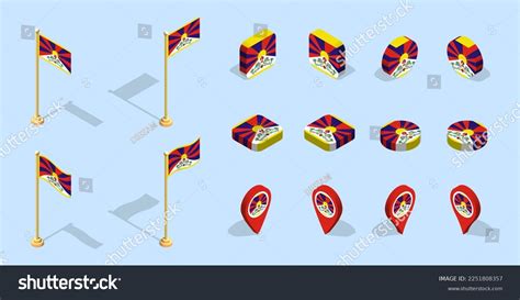 Tibetan Flag Tibet Autonomous Region 3d Stock Vector (Royalty Free ...