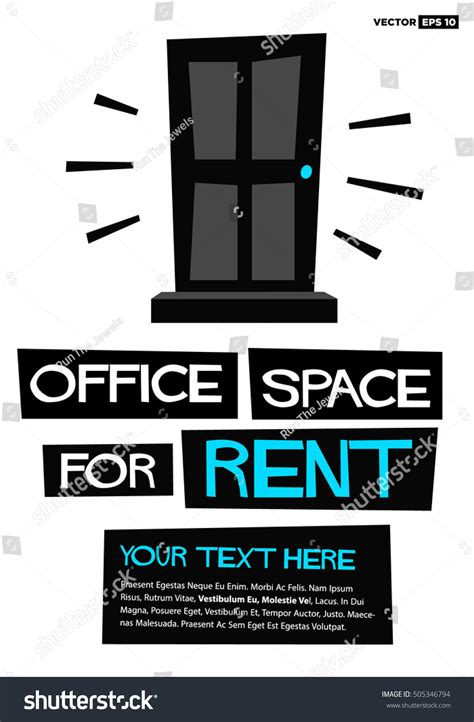 Office Space Rent Poster Banner Board Stock Vector (Royalty Free ...