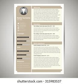 Brown Flat Resume Cv Template Vector Stock Vector (Royalty Free ...