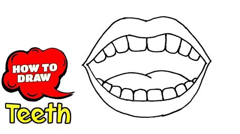 How To Draw Teeth Easy Drawing Tutorial For Kids, 47% OFF