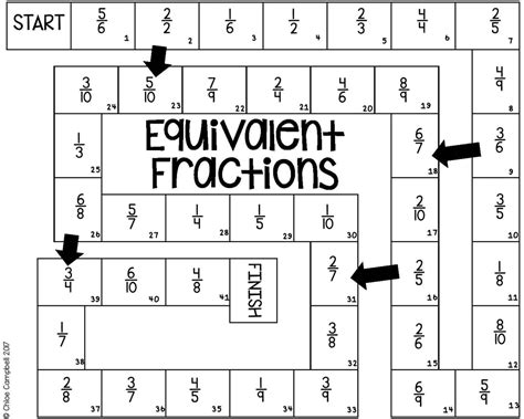 10 Printable Fraction Board Games for Equivalent Fractions