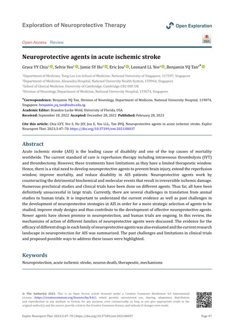 (PDF) Neuroprotective agents in acute ischemic stroke