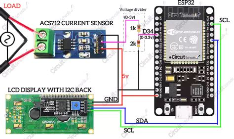 Measure AC current by interfacing ACS712 sensor with ESP32 – Circuit Schools