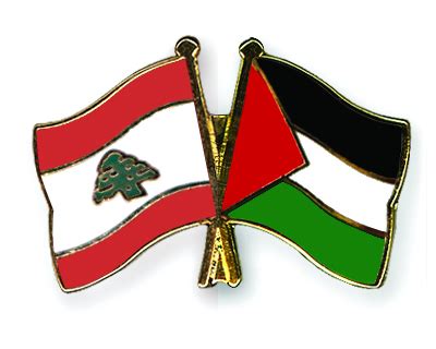 Crossed Flag Pins Lebanon-Palestine Flags