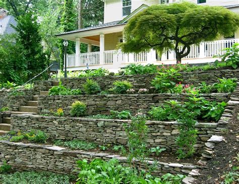 hillside landscaping | Tiering an existing rock wall - Hillside Gardening Forum - GardenWeb ...