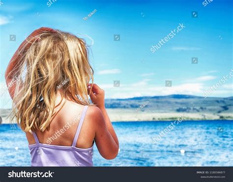 Adorable Little Girl Lake During Summer Stock Photo 2180586877 | Shutterstock