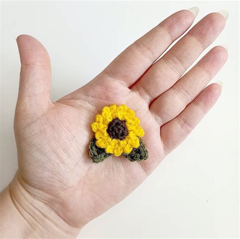 PATTERN Crochet Sunflower Applique - Etsy