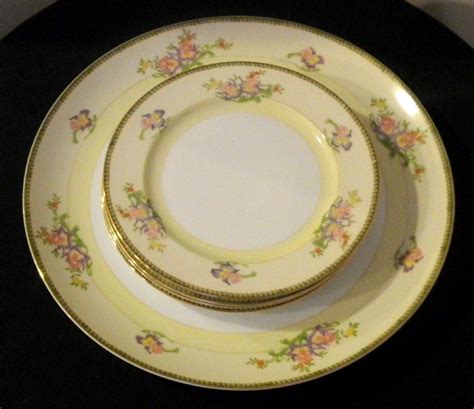 5 Piece Meito China Set Large Platter & 4 by SaraghinaDesigns