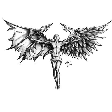 half devil half angel wings tattoo - tattooremovalgrandrapids