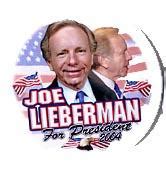 Joseph Lieberman Campaign Buttons for President in 2004 Presidential Election