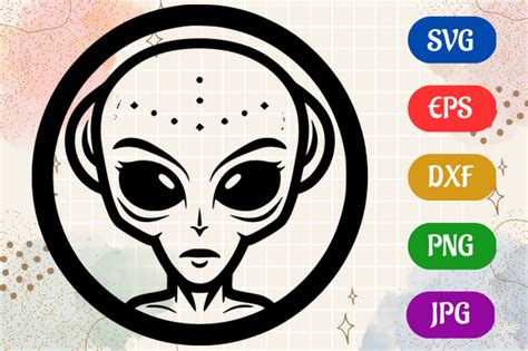 Alien | Black and White Logo Vector Art Graphic by Creative Oasis · Creative Fabrica