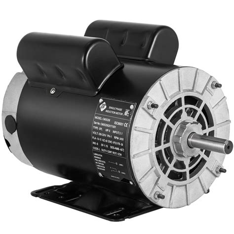 VEVOR 5 Hp Electric Motor 3.1 kw Rated Speed 3450 Rpm Single Phase Motor AC 208-230V Air ...