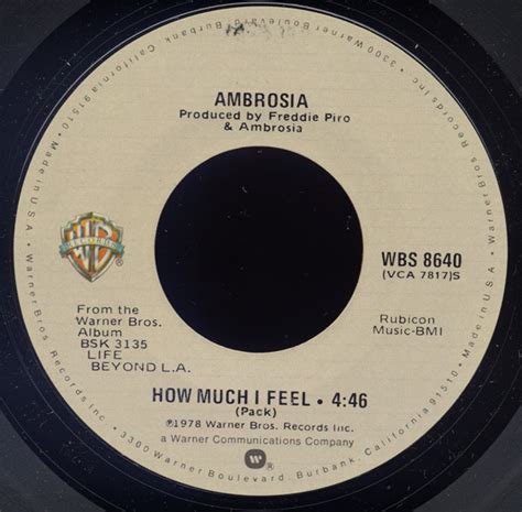 Ambrosia – How Much I Feel (1978, Vinyl) - Discogs