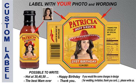 Personalized hot sauce label Custom Cholula Hot Sauce labels | Etsy