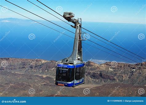 Cable Car Going Up To Top of Volcano Teide, Tenerife Editorial Image ...