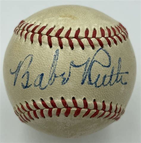 Stunning Babe Ruth Single Signed American League Baseball Bold Signature Psa Dna Auction