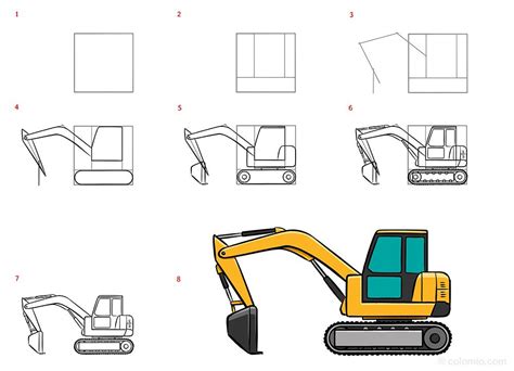 Excavator Drawing » How to draw a Dredger