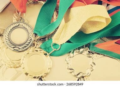 Many Gold Medals Ribbons Stock Photo (Edit Now) 544690066