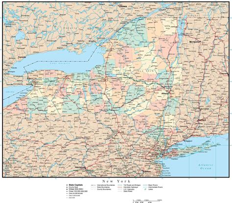 Ny Counties Map With Roads