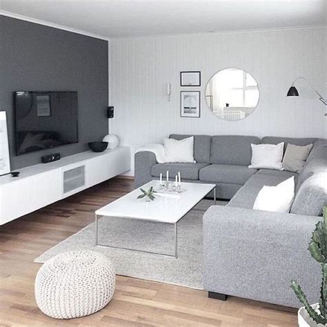 Stylish Grey and White Minimalist Living Room. Contemporary Interiors ...