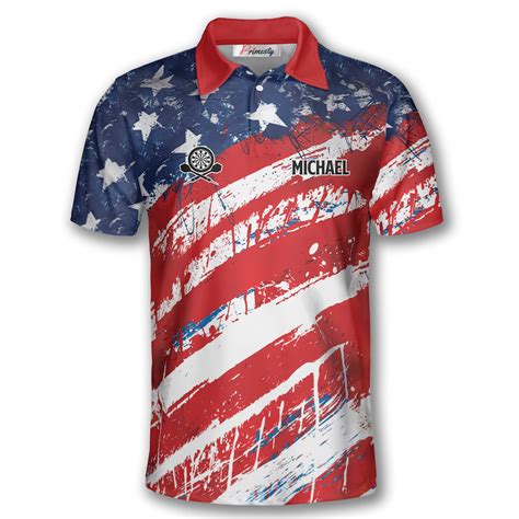 American Flag Athlete Custom Darts Shirts for Men - Primesty