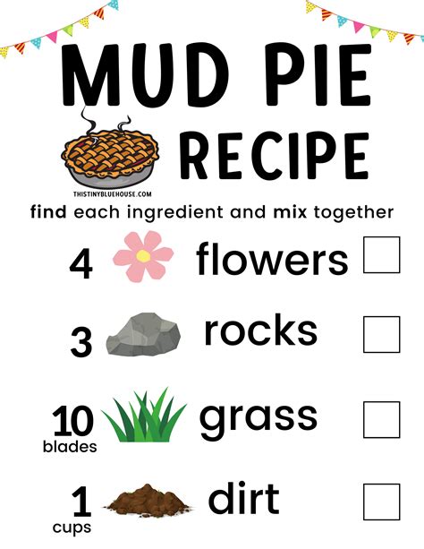 Printable Mud Kitchen Recipe Cards - Printable Word Searches