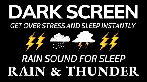 Heavy Rain Sound For Get Over Stress and Sleep Instantly - Rain and Thunder Sounds | BLACK ...