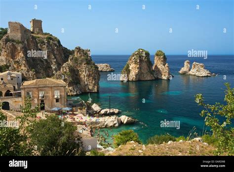 Beach of Scopello, Castellammare del Golfo, Province of Trapani, Sicily, Italy Stock Photo - Alamy