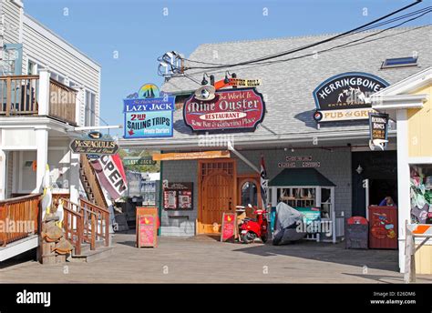 Maine coast Boothbay Harbor shops restaurants Stock Photo, Royalty Free Image: 70213254 - Alamy