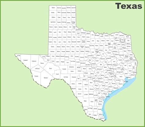 Printable Map Of Texas Counties