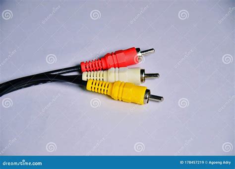 Composite Video Cable in White Background Stock Image - Image of electronic, technology: 178457219