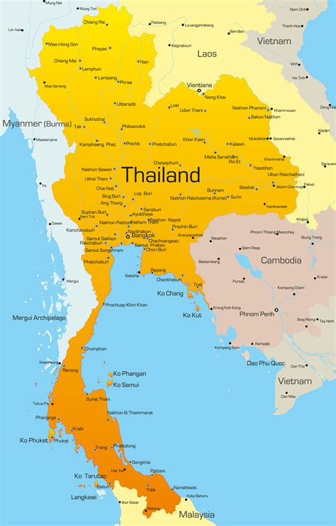 Thailand Map - Guide of the World