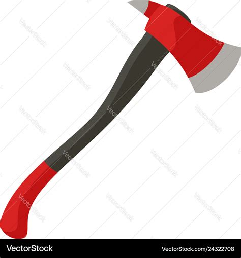 Fire fighter axe icon flat style Royalty Free Vector Image