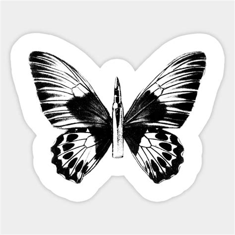 Bullet With Butterfly Wings - Anti War - Sticker | TeePublic