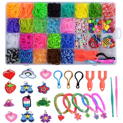 Rainbow Rubber Band Set Funny DIY Loom Rubber Band Bracelet Making Kit ...