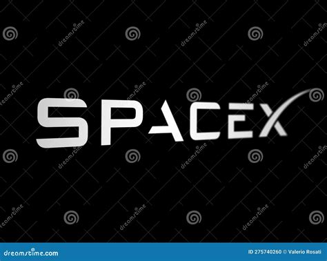 White SpaceX Logo On A Black Background Editorial Image | CartoonDealer.com #275740260