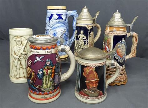 Vintage German Beer Steins With Lids