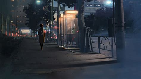 Anime 1920x1080 night city 5 Centimeters Per Second | Anime scenery ...