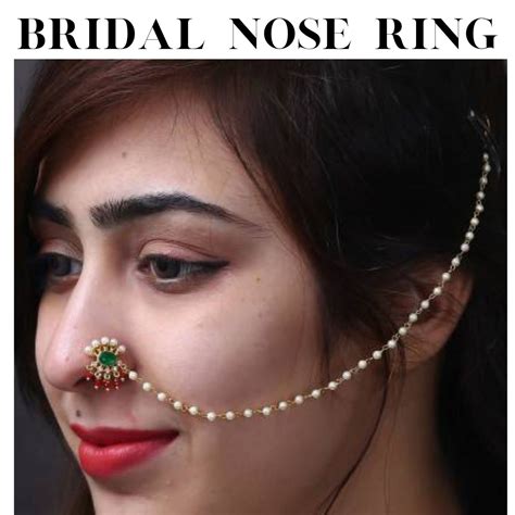 Bridal Nose Ring Gold Plated Nath Indian Wedding Nose Ring - Etsy