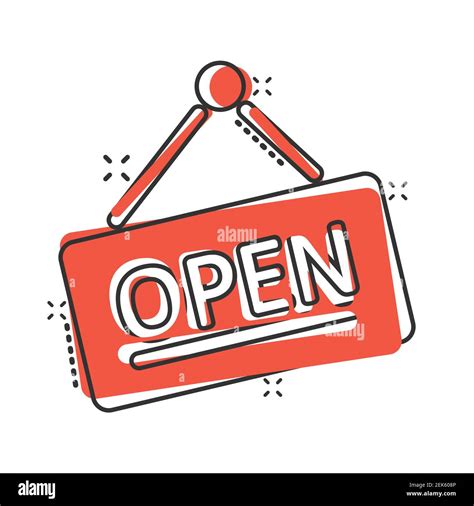 Cartoon open shop sign Stock Vector Images - Alamy